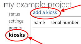 add kiosk to project online